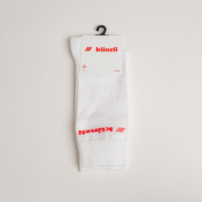 Socken hoch – Weiss / Rot