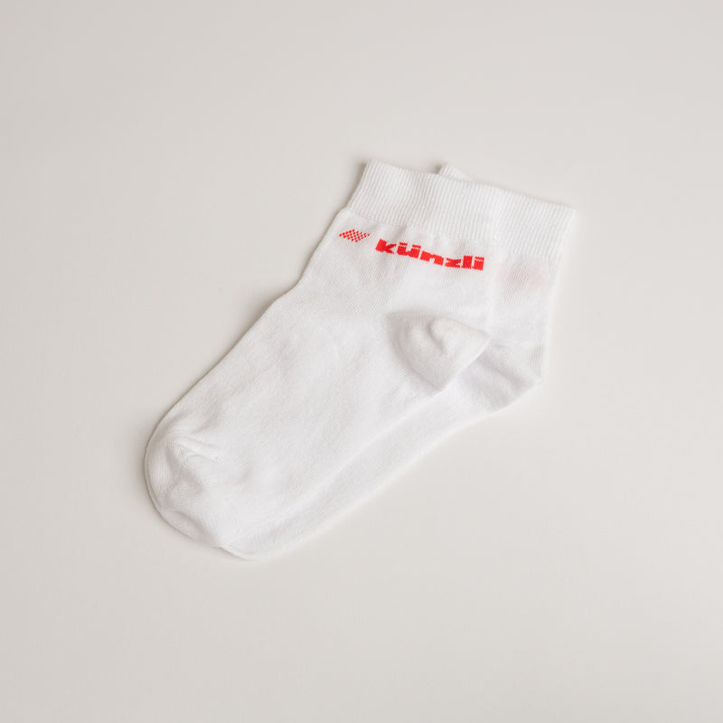 Socken tief – Weiss / Rot